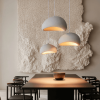 Nowoczesna biała lampa wisząca półokrągły klosz minimalistyczna uniwersalna skandynawska NUBE LP-0030/1P 40cm WH Light Prestige